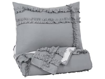 Ashley Furniture Meghdad Twin Comforter Set Q426001T Gray/White