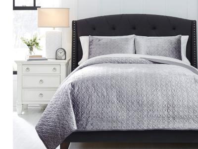 Ashley Furniture Maryam King Coverlet Set Q350003K Gray