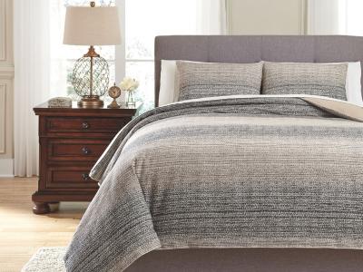 Ashley Furniture Arturo King Duvet Cover Set Q331003K Natural/Charcoal