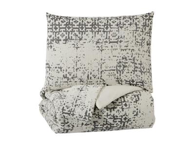 Ashley Furniture Addey King Comforter Set Q716003K Charcoal/Bone