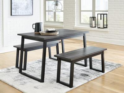 Ashley Furniture Garvine RECT DRM Table Set (3/CN) D161-125 Black/Gray