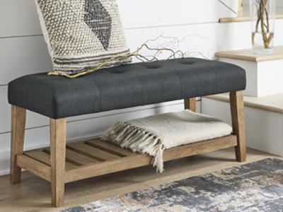 Ashley Furniture Cabellero Upholstered Accent Bench A3000301 Charcoal/Brown