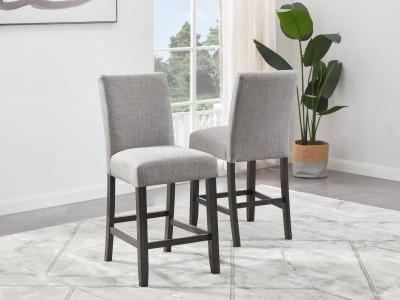 Ashley Furniture Jeanette Upholstered Barstool (2/CN) D702-024 Gray/Dark Brown
