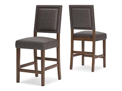 Ashley Furniture Benmara Upholstered Barstool (2/CN) D466-124 Grayish Brown/Brown