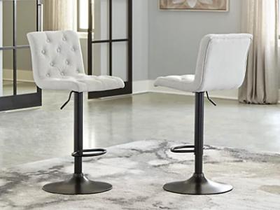 Ashley Furniture Gaddison Tall UPH Swivel Barstool(2/CN) D122-130 Light Beige/Black