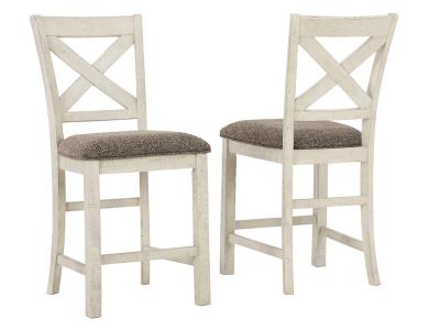 Ashley Furniture Brewgan Upholstered Barstool (2/CN) D784-124 Two-tone