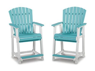 Ashley Furniture Eisely Barstool (2/CN) P208-124 Turquoise/White
