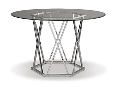 Ashley Furniture Madanere Round Dining Room Table D275-15 Chrome Finish