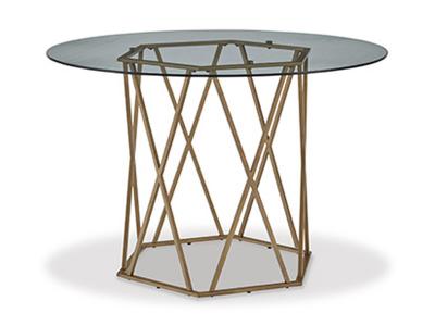 Ashley Furniture Wynora Round Dining Room Table D292-15 Gold Finish