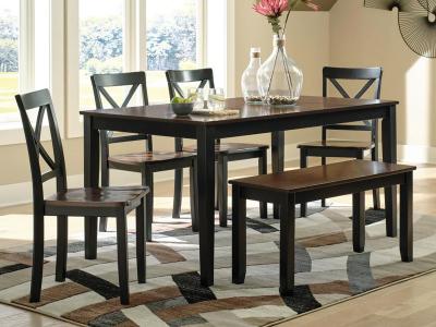 Ashley Furniture Larsondale Dining Room Table Set (6/CN) D379-325 Brown/Black