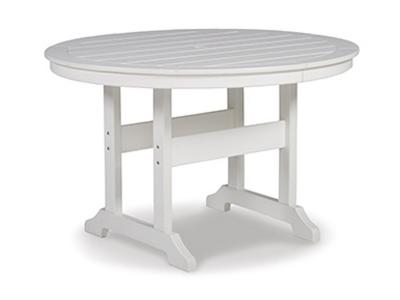 Ashley Furniture Crescent Luxe Round Dining Table w/UMB OPT P207-615 White