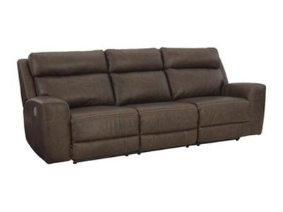 Ashley Furniture Roman PWR REC Sofa with ADJ Headrest U2540115 Umber
