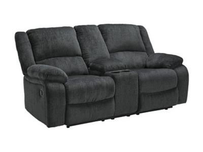 Ashley Furniture Draycoll DBL Rec Loveseat w/Console 7650494 Slate