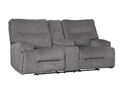 Ashley Furniture Coombs DBL Rec Loveseat w/Console 4530294 Charcoal