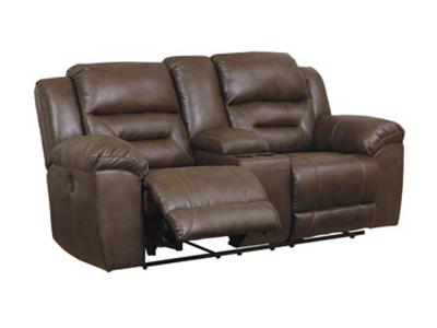 Ashley Furniture Stoneland DBL REC PWR Loveseat w/Console 3990496 Chocolate