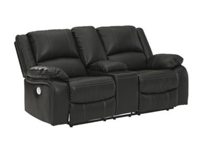 Ashley Furniture Calderwell DBL REC PWR Loveseat w/Console 7710196 Black