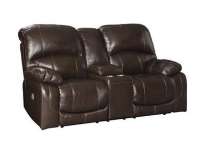 Ashley Furniture Hallstrung PWR REC Loveseat/CON/ADJ HDRST U5240218 Chocolate