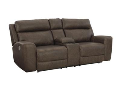 Ashley Furniture Roman PWR REC Loveseat/CON/ADJ HDRST U2540118 Umber