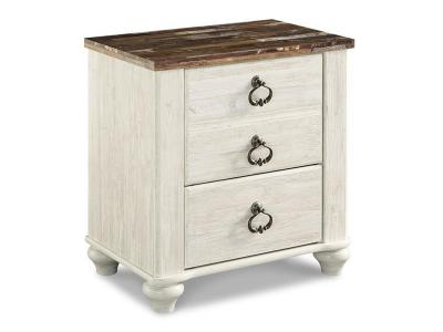 Ashley Furniture Willowton Two Drawer Night Stand B267-92 Two-tone