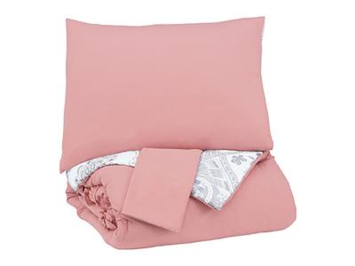 Ashley Furniture Avaleigh Full Comforter Set Q702003F Pink/White/Gray