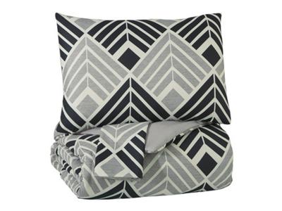 Ashley Furniture Ellowyn Queen Comforter Set Q904003Q Black/Gray/Bone
