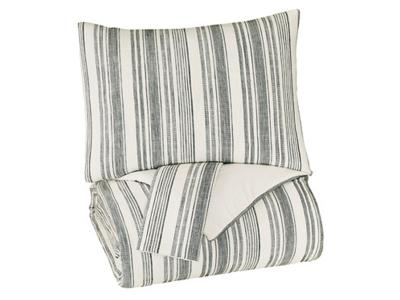 Ashley Furniture Reidler Queen Comforter Set Q489023Q Ivory/Black