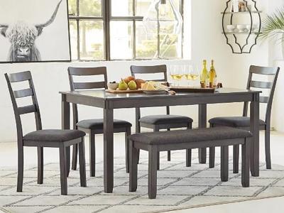 Ashley Furniture Bridson RECT DRM Table Set (6/CN) D383-325 Gray