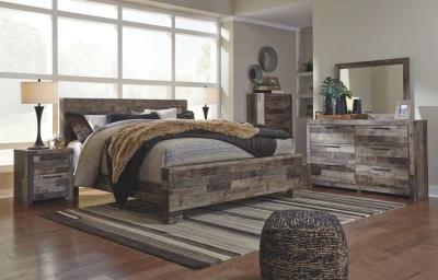 Ashley King Size Derekson 3 Piece Bed in Brown - B200B11