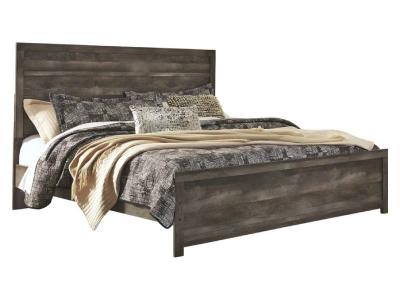 Ashley King Size Wynnlow 3 Piece Panel Bed in Dark Gray - B440B8