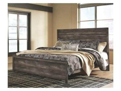 Ashley King Size Wynnlow 3 Piece Panel Bed in Dark Gray - B440B8