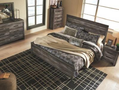 Ashley King Size Wynnlow 3 Piece Panel Bed in Dark Gray - B440B8