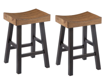 Ashley Port Alpern 2 Bar Stools in Brown - PKG000048