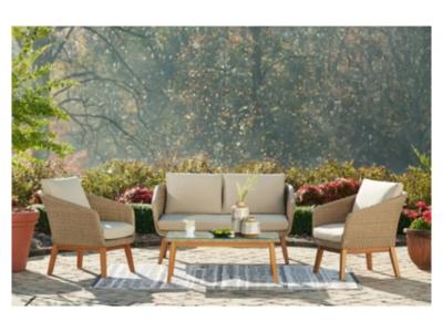 Ashley Outdoor Crystal Cave 3 Piece Package In Beige - PKG011411