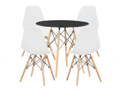 Ashley Jaspeni 5 Piece Dining in Black/Natural- PKG010466