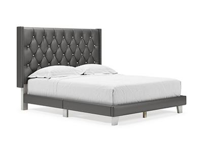 Ashley Furniture Vintasso Queen UPH HDBD/FTBD/Roll Slats B089-281 Metallic Gray