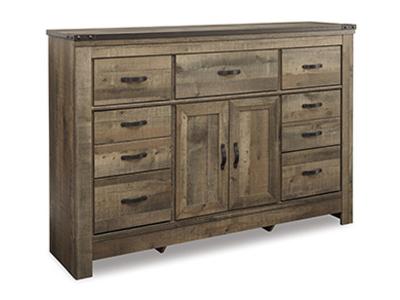 Ashley Furniture Trinell Dresser with Fireplace Option B446-32 Brown
