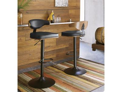 Ashley Furniture Bellatier Tall UPH Swivel Barstool(1/CN) D120-330 Brown/Black
