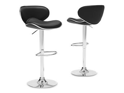 Ashley Furniture Pollzen Tall UPH Swivel Barstool(2/CN) D121-530 Black