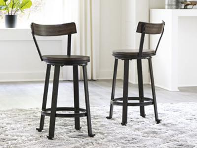 Ashley Furniture Melenski Swivel Barstool (2/CN) D271-224 Grayish Brown/Black