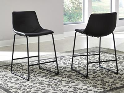 Ashley Furniture Centiar Upholstered Barstool (2/CN) D372-624 Black