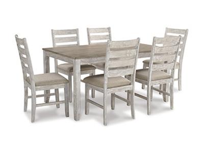 Ashley Furniture Skempton Dining Room Table Set (7/CN) D394-425 White/Light Brown