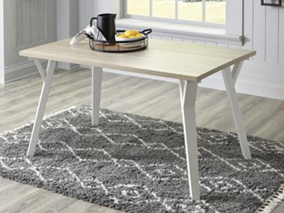 Ashley Furniture Grannen Rectangular Dining Room Table D407-25 White/Natural