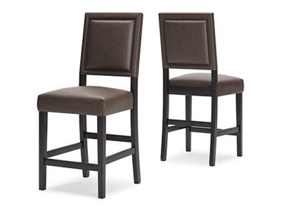 Ashley Furniture Benmara Upholstered Barstool (2/CN) D466-224 Brown/Dark Brown