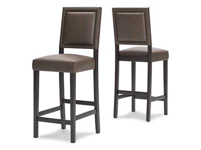 Ashley Furniture Benmara Tall UPH Barstool (2/CN) D466-230 Brown/Dark Brown