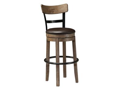 Ashley Furniture Pinnadel Tall UPH Swivel Barstool(1/CN) D542-130 Light Brown