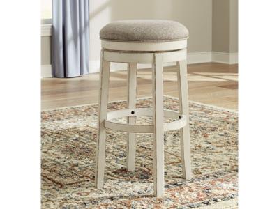 Ashley Furniture Realyn Tall UPH Swivel Stool (1/CN) D743-030 Chipped White