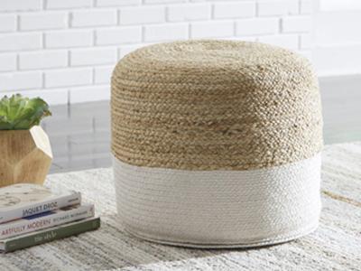 Ashley Furniture Sweed Valley Pouf A1000420 Natural/White