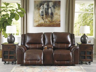 Ashley Furniture Catanzaro PWR REC Loveseat/CON/ADJ HDRST U8300418 Mahogany