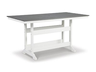 Ashley Furniture Transville RECT COUNTER TABLE W/UMB OPT P210-642 Gray/White