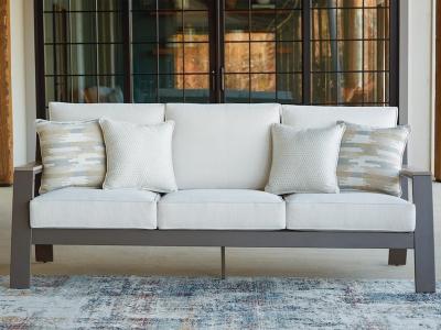 Ashley Furniture Tropicava Sofa with Cushion P514-838 Taupe/White